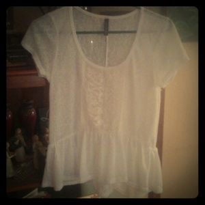!!5/$25!! Cute white detailed blouse